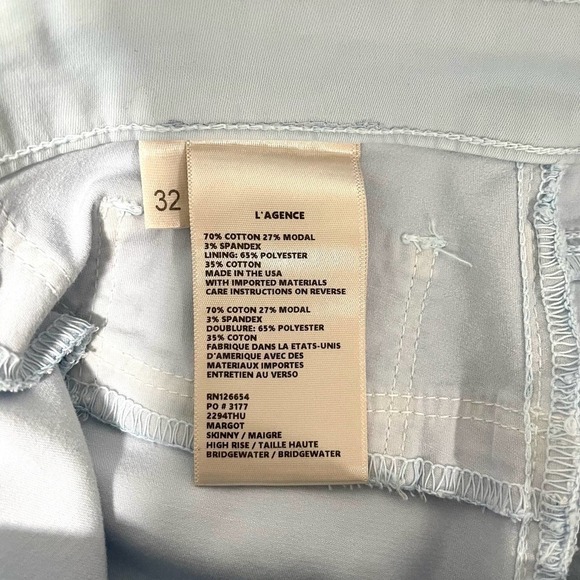 L'AGENCE NWOT Margot High Rise Skinny Ankle Jean Bridgewater Size 32 - Picture 10 of 12